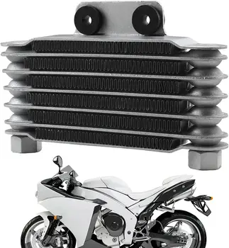 Радиатор на двигателя на мотоциклет|Алуминиев маслен радиатор на двигателя на мотоциклет, 6-слойни мотоциклетни модифицирани аксесоари за 50CC-150CC Мото